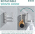 APLusee Swivel Towel Hook Polished Chrome, 304 Stainless Steel Triple Robe Hook with Multi Three Rotating Arms, Foldable Clothes Hanger, Wall Moun...