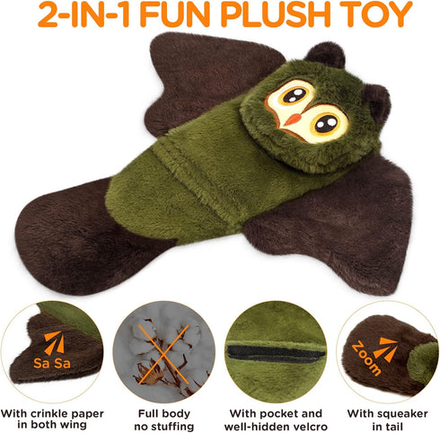 FIREOR Dog Squeak Toys, No Stuffing Plush Crinkle Water Bottle Dogs Chew Toy for Small Medium Large Breed Chewer Squeaky Tough Durable Puppy Teeth...