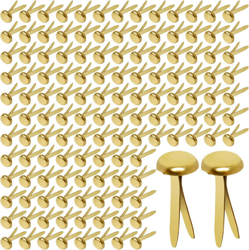 Paper Fasteners,Medium 3/4-Inch Brass Plated Scrapbooking Brads Round Metal Brads for Crafts Making DIY,300 Pack...