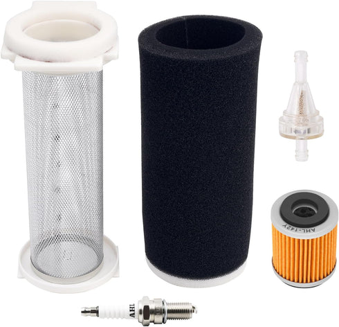 Air Filter Kit Guide & END CAP & Oil Filter & Fuel Filter & Spark plug Kit Compatible with Yamaha Grizzly 600 YFM600 4x4 1998-2001,1UY-14458-01-00...