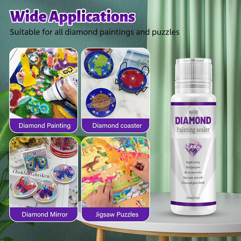 QUITEDEW Diamond Painting Accessories, Diamond Painting Kits for Adults Sealer, Diamond Art Sealer Glue for Arts & Crafts (120ML/4.02OZ)...