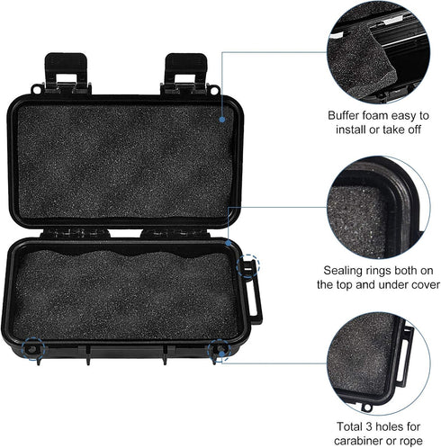 Waterproof Shockproof Box, Plastic Protective Hard Case, Outdoor Survival Box Hard Drive Case, Protective Grip Carry Phone Case Airtight Outdoor S...