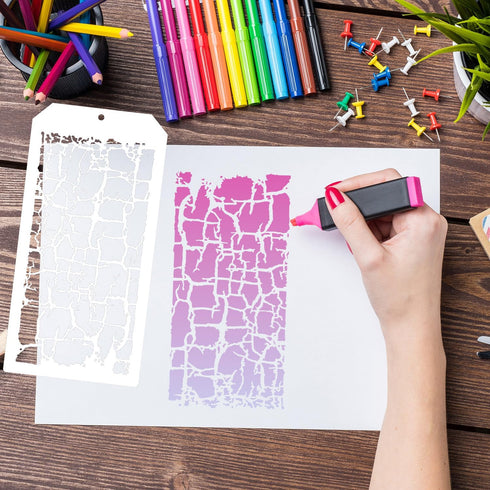 Stencils for Crafts Reusable Texture Stencils Mixed Media Stencil Layering Drawing Templates for Painting on Wood Crafts Furniture Paper...