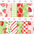 VIVIQUEN 24 Pack Sweet Strawberry Pattern Double-Sided Paper, 12-inches Fruit Plaid Textured Scrapbook Paper Craft Paper Folded Flat for DIY Backg...