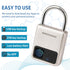 Fingerprint Padlock, Smart Padlock with USB Charging Support, Fingerprint Lock, Biometric Lock Suitable for Luggage, Bookcase, Suitcase, Backpack,...