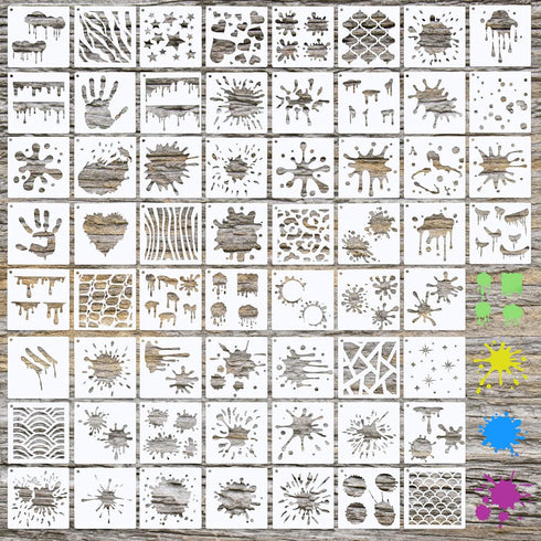 60 Pieces Stain and Splatter Stencils Sneakers Shoe Stencils Reusable Graffiti Stencils DIY Painting Stencils for Painting on Canvas Wood Paper Pl...