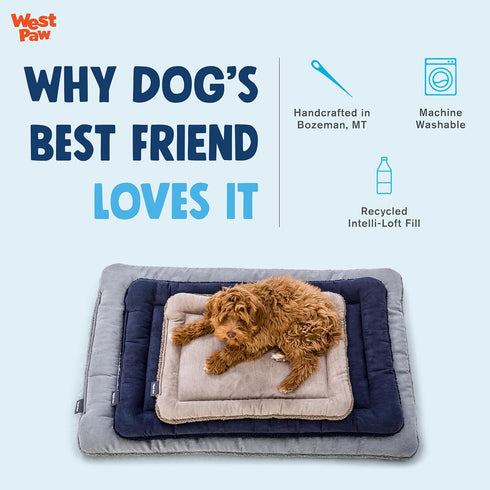 WEST PAW Big Sky Nap Flat Dog Mat with IntelliLoft Fiber and Fill Durable Lightweight Mat for Dogs and Cats, Made in USA, Chocolate, X-Small...
