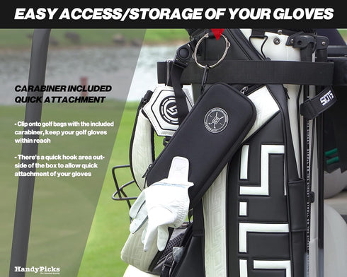 Handy Picks Performance Golf Glove Case - Golf Gloves Holder Case That Protects n Keeps Your Golf Gloves Neat n Dry - Air Flows Through on The Bac...