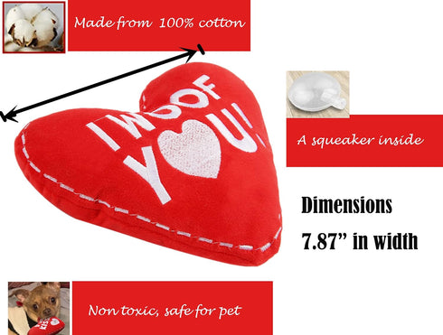 BoomBone Valentines Squeaky Dog Toy, Heart Dog Toy Perfect for Puppy Small Medium Pets Dogs...