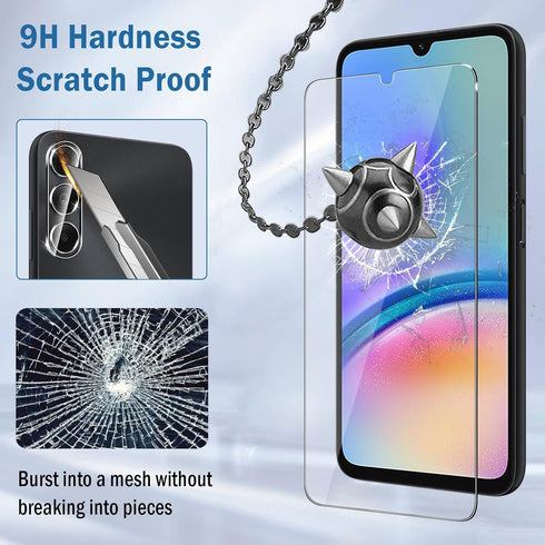 2+2 Pack for Samsung Galaxy A05s(Not A05) Screen Protector with Camera Lens Protector,Full Coverage 9H Tempered Glass Film,HD Clear Scratch Resist...