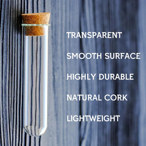 25PCS Plastic Test Tubes with Lids – 10ml Clear Plastic Tubes with Cork Stoppers 16x100mm Small Clear Plastic Tube Containers for Solids & Liquids...