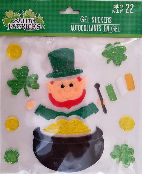 St. Patrick’s Day Window Gels Stickers Decorations, Select: Theme (Leprechaun Pot of Gold)...