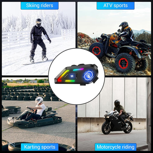 Motorcycle Bluetooth Headset, Motorcycle Helmets Headphone with Noise Cancellation Wireless Bluetooth Headsets, Auto Answer and Voice Control,IPX5...