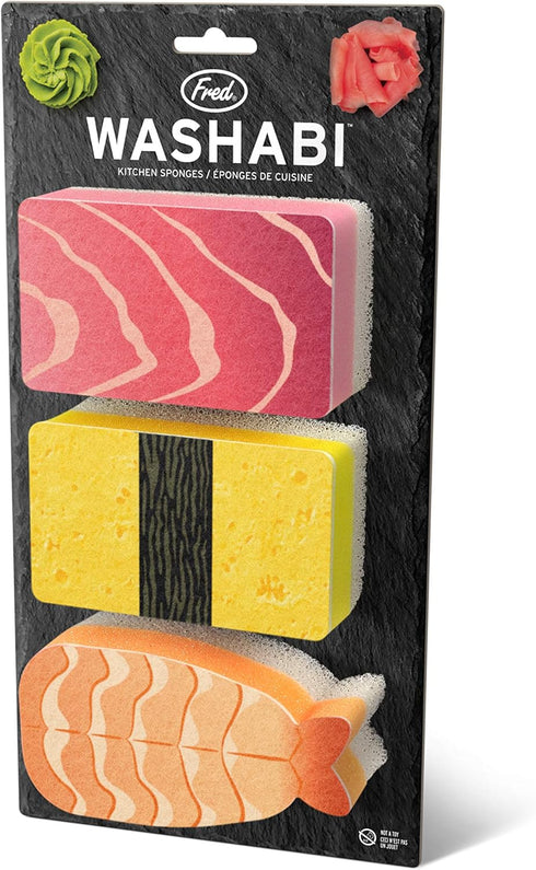 Genuine Fred WASHABI Sponges, Set of 3, Sushi Assortment...