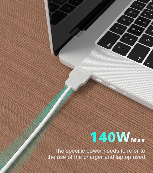140W USB C to Magnetic 3 Unique Design Charging Cable compatible with M1 M2 M3 MacBook Pro 2021-2024&MacBook Air 2022 2023,6.6ft...