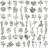Geolet 300 Pieces Flower Plant Retro Transparent Flower Sticker Decal DIY Natural Scrapbooking Stickers for Laptop Ca Diary Album Journal Planners...