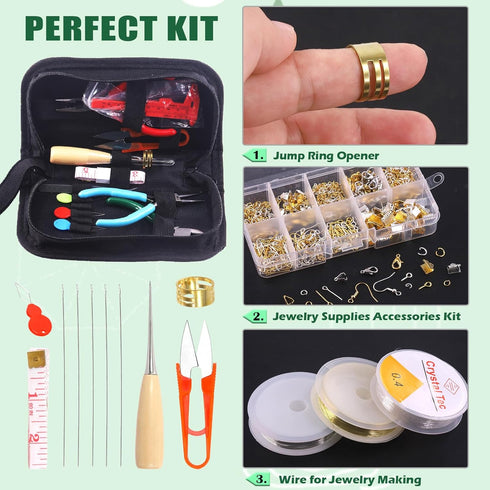 Keadic 950Pcs Jewelry Making Supplies Kit Includes Jewelry Wires, Eye Screw Pin, Jump Ring, Cord End, Lobster Clasps, Earring Hooks, Mini Jewelry ...