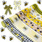 Bee Ribbons 6 Rolls Bumble Bee Ribbon Wired Bees Crafts 2.5 Inch 40 Yards Spring Summer Ribbon Yellow Stripe Gingham Dot Honey Bee Ribbon for Wrap...