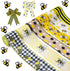 Bee Ribbons 6 Rolls Bumble Bee Ribbon Wired Bees Crafts 2.5 Inch 40 Yards Spring Summer Ribbon Yellow Stripe Gingham Dot Honey Bee Ribbon for Wrap...