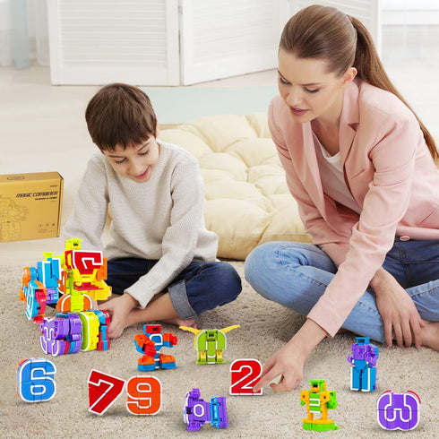 Lydaz Number Bots Math Toys for Kids, Preschool Learning Activities Games Toys, Number Robots Block Autism STEM Education Toys, Classroom Carnival...