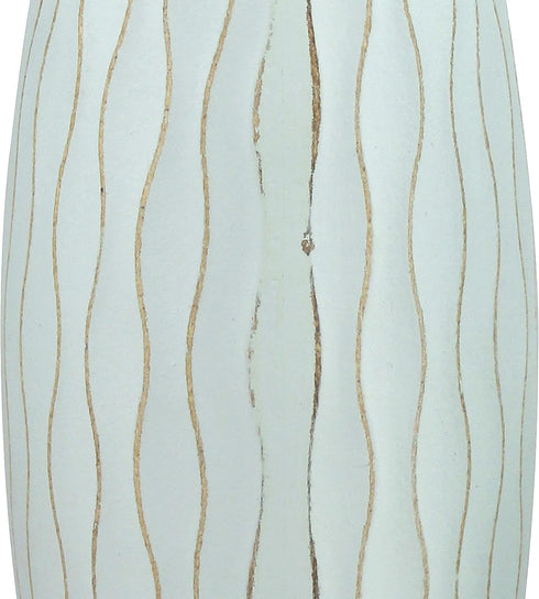Stonebriar Vintage Textured Pale Ocean Blue Tall Wooden Vase...
