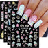 JMEOWIO 3D Embossed Flower Nail Art Stickers Decals Self-Adhesive Pegatinas Uñas 5D Spring Summer Floral Heart Nail Supplies Nail Art Design Decor...