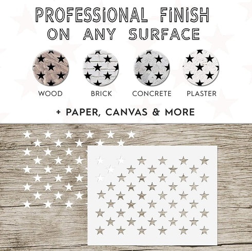 50 Stars Stencil Template - Reusable 4th of July Stencil of American Flag 50 Stars Pattern Stencil for Independence Day Decorations Painting Wood ...