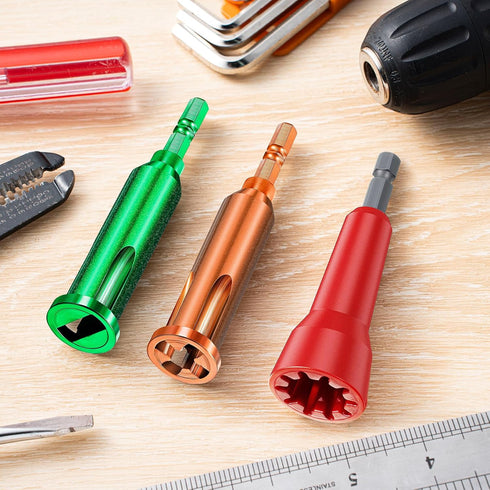 Feekoon Wire Twisting Tool, 3 Way/ 5 Way Wire Stripping Tool and Wire Cap Twisting Tool with 1/4" Chuck (Red), Wire Stripper and Twister, Wire Twi...