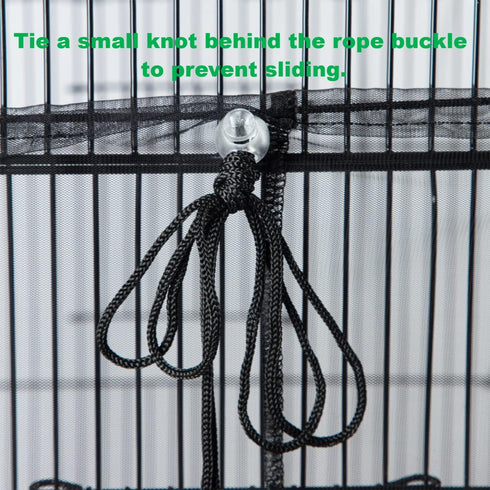 Bird Cage Netting Seed Catcher - Adjustable Bird Cage Skirt Seed Catcher, Large Soft Breathable Mesh Bird Seed Catcher for Indoor Round Square Cag...