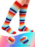 Unittype 6 Pair Rainbow Pride Knee High Socks for Women Striped Socks Long Socks Tube Socks Roller Skate Socks for Girls Youth Gift...