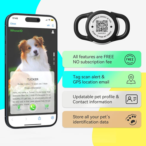 QR Code Airtag Holder, Scan QR Code Send Location Alert Email, Waterproof Full Body Protection Anti-Lost Air Tag Case, Airtag Accessories for Dog,...