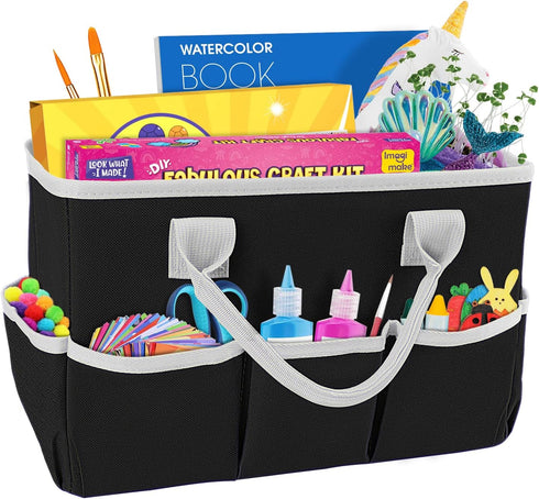 ZKOO Art Supply Storage Organizer Caddy ?Craft Tote Bags with Pockets for Scrapbook Organization and Storage Supplies?Portable Office Organizer (B...