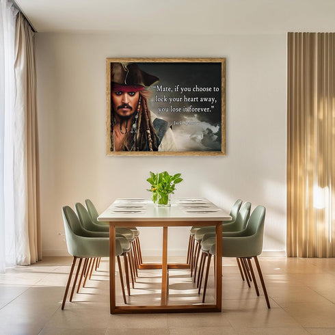 Posterizer 1 pcs-If You Choose To Lock Your Heart Away-Jack Sparrow Quote-Movie & Cinema Art- Gift for movie lovers-decor for Girls, Teens Bedroom...