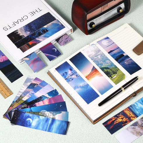 200 PCS Landscape Bulk Bookmarks for Kids 50 Designs Book Marks for Students Double Sided Cute Book Mark Themed Book Marks Set Set for Book Lovers...