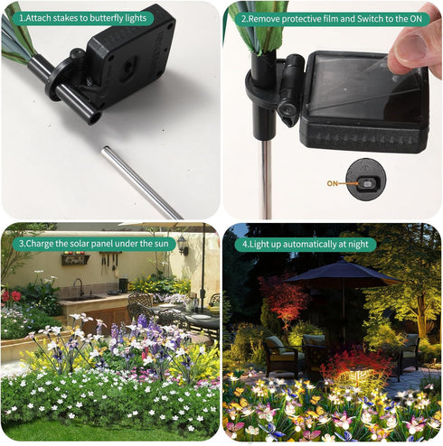 Solar Garden Lights, Solar Lights Outdoor Garden, Garden Lights Solar Powered, Decor for Garden, Yard, Patio, Pathway, IP65 Waterproof, Solar Butt...