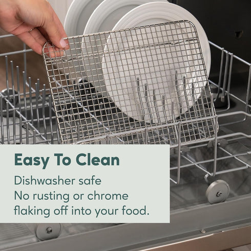 Ultra Cuisine Stainless Steel 8.5 x 12-inch Cooling and Baking Rack - Oven-Safe - Dishwasher-Safe - Heavy Duty - Tight Wire Bake for Oven Cooking ...