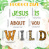 Fulmoon 34 Pcs Jungle Animals Bulletin Board Decorations Set Back to School Classroom Wild Safari Animal Cutout Wild About Jesus Christian Bible W...