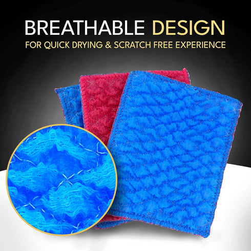 Durable Dish Cloth for Washing Dishes - Reusable Scouring Pad- Sponge Alternative for Non-Scratch Cleaning - for Dishes, Tiles, Floor and other Su...