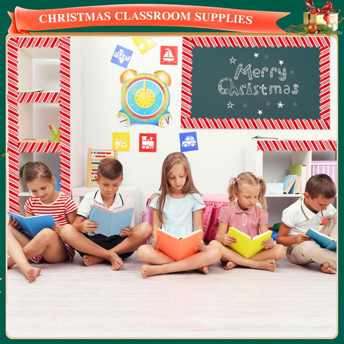 72 Feet Christmas Bulletin Board Borders Candy Cane Stripe Scalloped Borders Trims Red White Stripe Bulletin Borders Peppermint Classroom Decorati...