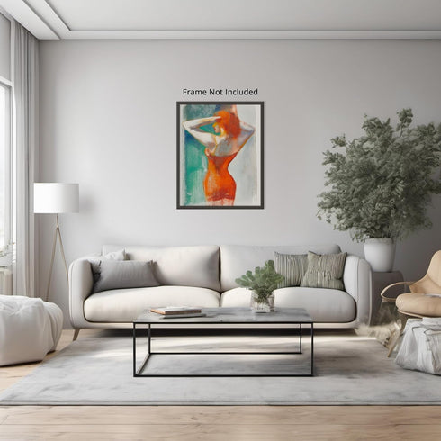 Posterizer 1 pcs-minimalist red head woman painting style art-Collectibles & Fine Art Gift for Men Women Entrepreneur Teens Decor for Home & Offi...