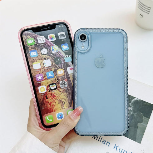 for iPhone XR Case Cute Clear Bling Crystal Diamond Phone Case, with Sparkle Camera Len Protector Soft TPU Cover Case for Women Girls, Clear......