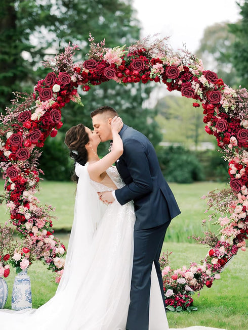 MACTING Artificial Rose Flowers 30PCS Real Touch Fake Flowers with Stem Red Foam Roses for DIY Wedding Bouquet Backdrop Table Centerpieces Arrange...