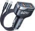 60W Fast Car Charger,SUNDAREE USB c Car Charger Fast Charging Cigarette Lighter Adapter, QC 3.0 18W & PD 30W Type c Car Charger with 3.3FT C to C ...