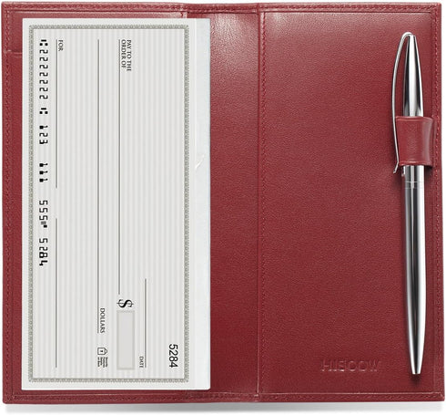 HISCOW Supple Leather Checkbook Cover with Free Divider - Italian Calfskin...