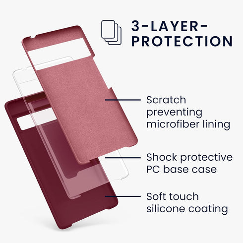 kwmobile Case Compatible with Google Pixel 6 Pro Case - TPU Silicone Phone Cover with Soft Finish - Rhubarb Red...