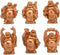 BRABUD 6pcs Resin Statue Laughing Buddha Statue Lucky Happy Buddha Figurines Feng Shui Decoration (2.5'' Gold)...