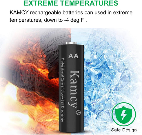 Rechargeable AA Batteries, Double AA Battery for Long-Lasting Power, All-Purpose Pre-Charged Household Batteries, Batteries AA Size for Household ...