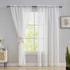 Home Brilliant Striped White Sheer Curtains 84 Inches Long Lace Voile Window Treatment Living Room Bedroom Curtains, 2 Panels, 54" X 84 Inch Lengt...