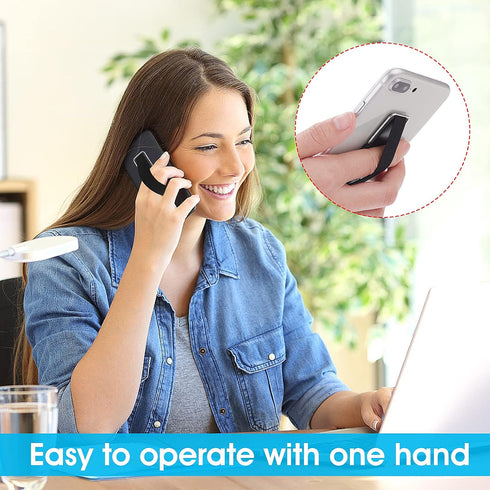 Cobee Finger Strap Phone Holder, 4 Pcs Cell Phone Grip Holder Elastic Kickstand for Mobile Phone Anti-silp Braided Finger Holder Band Compatible w...