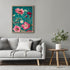 Posterizer 1 pcs-dainty pretty pink flowers with blue background-Floral & Botanical Art-Abstract & Modern Art-Decor for Home & Office- UNFRAMED Wa...